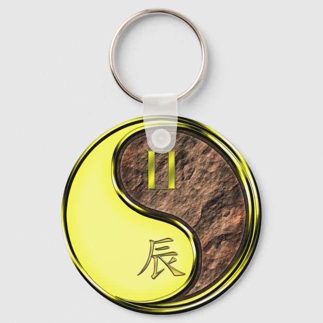 Gemini & Earth Dragon Key Ring (Front)