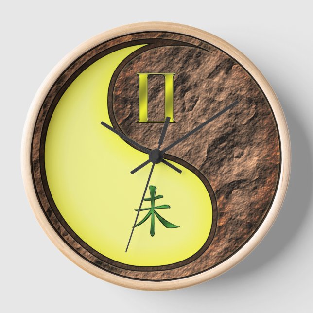 Gemini & Earth Goat Clock (Front)