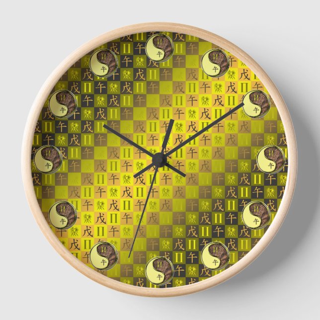 Gemini & Earth Horse Clock (Front)