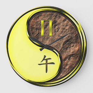 Gemini & Earth Horse Large Clock