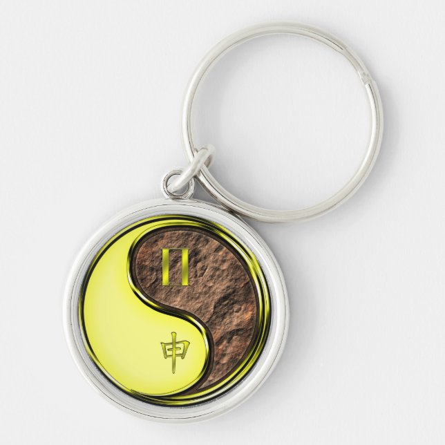Gemini & Earth Monkey Key Ring (Front)