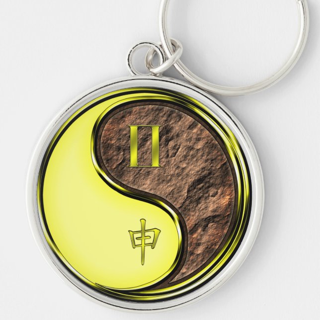 Gemini & Earth Monkey Key Ring (Front)