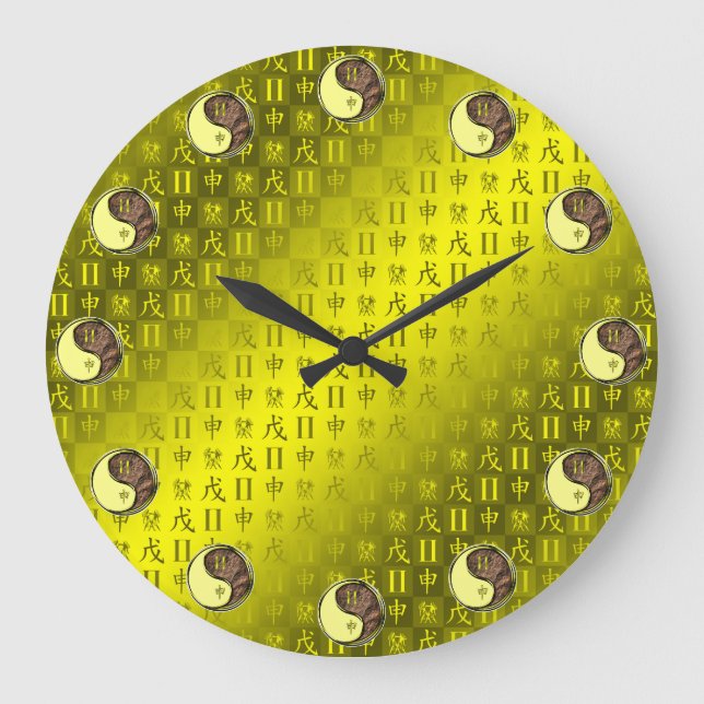 Gemini & Earth Monkey Large Clock (Front)