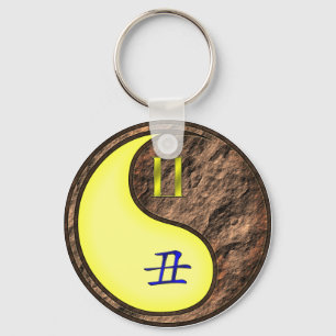 Gemini & Earth Ox Key Ring