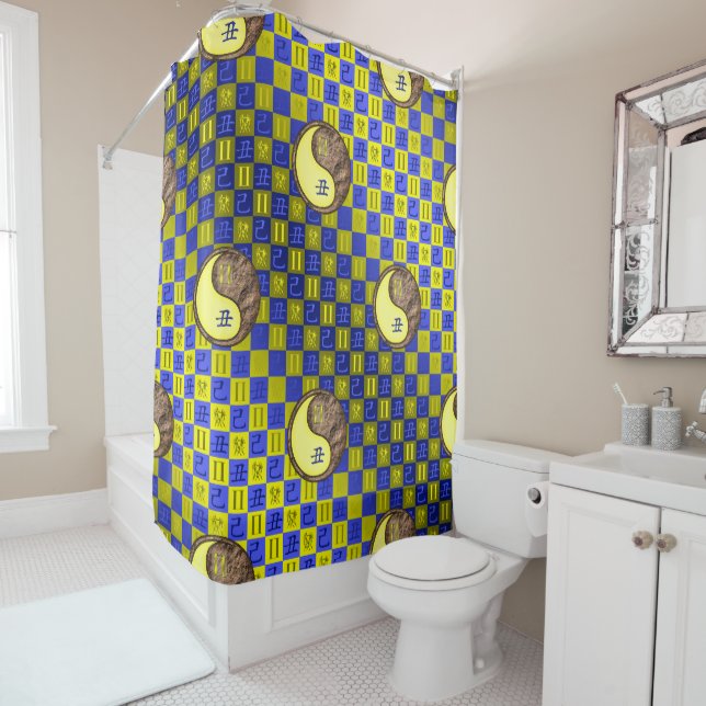 Gemini & Earth Ox Shower Curtain (In Situ)