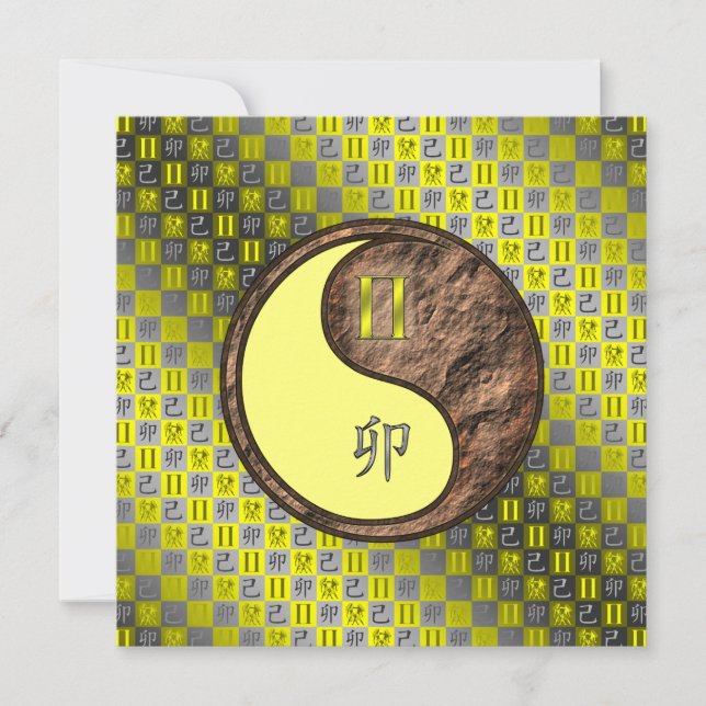 Gemini & Earth Rabbit Card (Front)