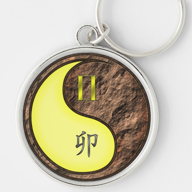 Gemini & Earth Rabbit Key Ring (Front)