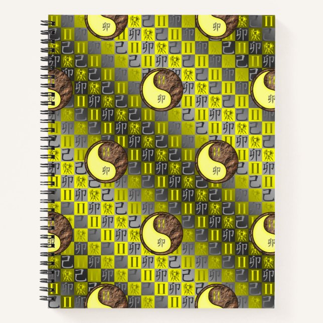 Gemini & Earth Rabbit Spiral Notebook (Front)