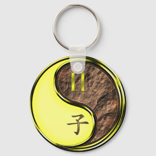 Gemini & Earth Rat Key Ring