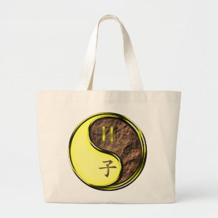 Gemini & Earth Rat Large Tote Bag