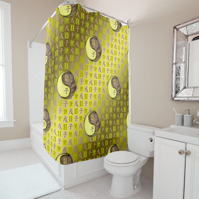 Gemini & Earth Rat Shower Curtain (In Situ)