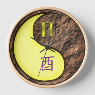 Gemini & Earth Rooster Clock