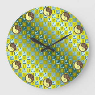 Gemini & Earth Snake Large Clock