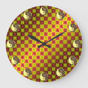 Gemini & Earth Tiger Large Clock