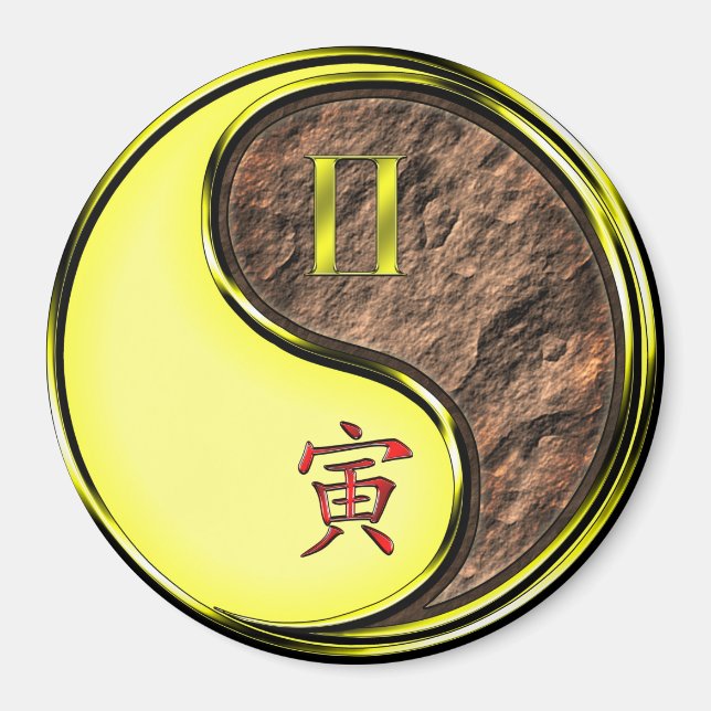 Gemini & Earth Tiger Magnet (Front)