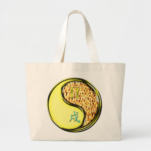 Gemini & Fire Dog Large Tote Bag