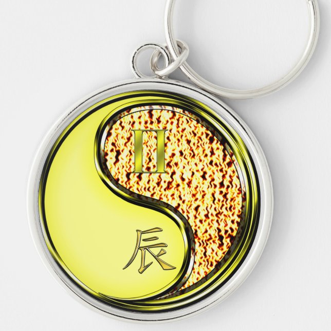 Gemini & Fire Dragon Key Ring (Front)