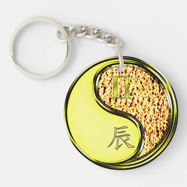 Gemini & Fire Dragon Key Ring (Front)