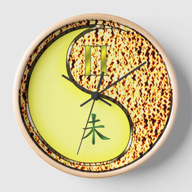 Gemini & Fire Goat Clock (Front)