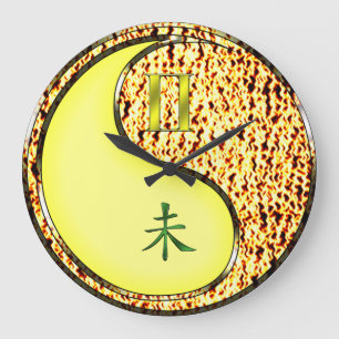 Gemini & Fire Goat Large Clock