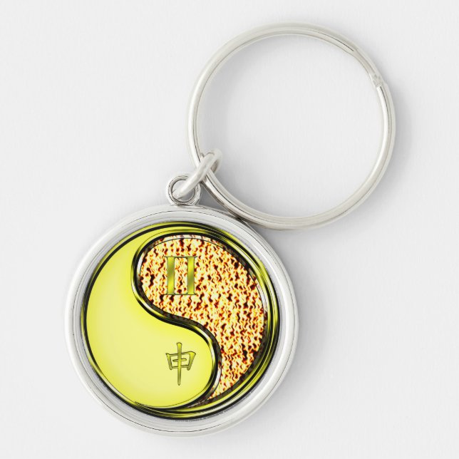 Gemini & Fire Monkey Key Ring (Front)