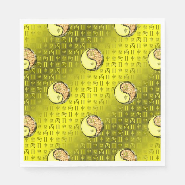 Gemini & Fire Monkey Napkin (Front)