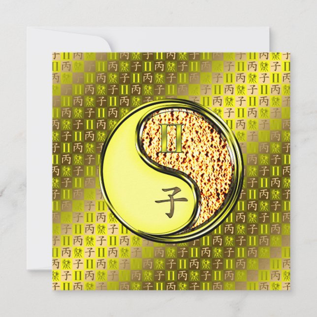 Gemini & Fire Rat Card (Front)