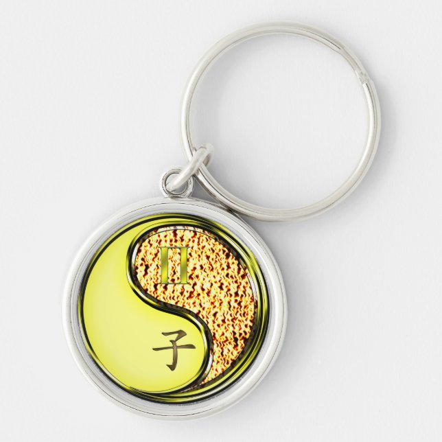 Gemini & Fire Rat Key Ring (Front)
