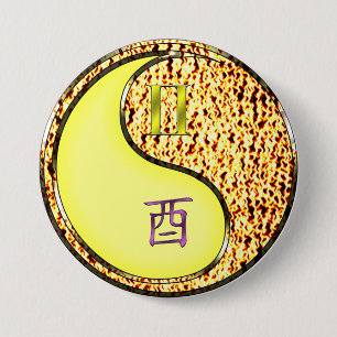 Gemini & Fire Rooster 7.5 Cm Round Badge