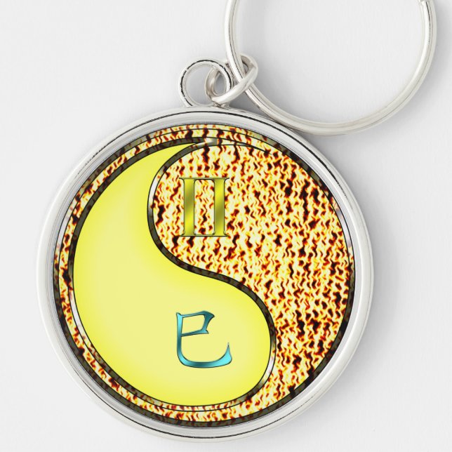 Gemini & Fire Snake Key Ring (Front)