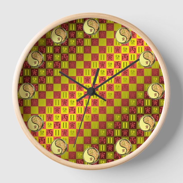 Gemini & Fire Tiger Clock (Front)
