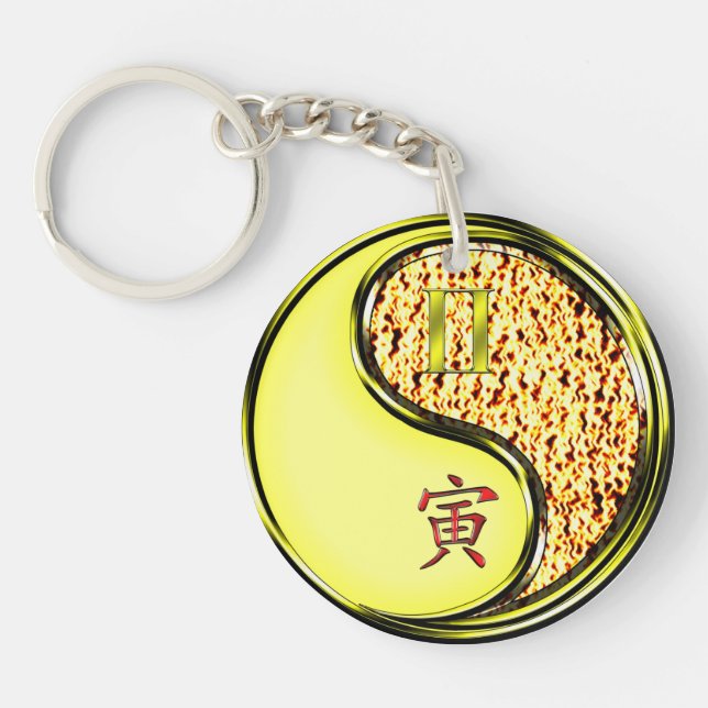 Gemini & Fire Tiger Key Ring (Front)