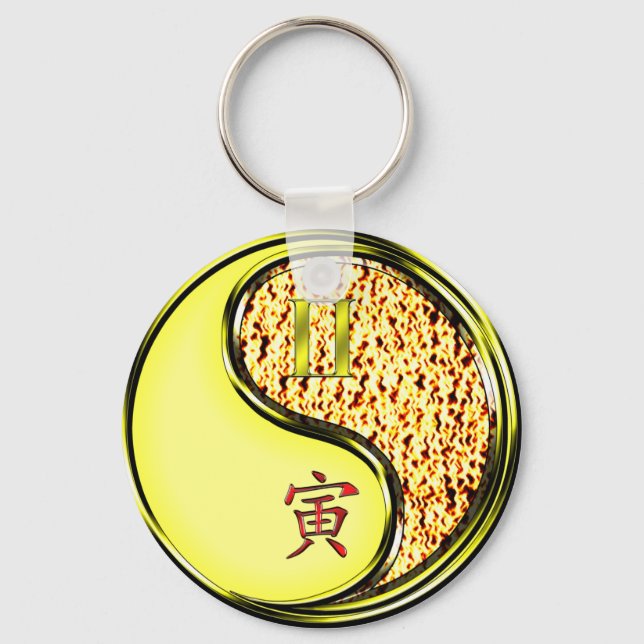 Gemini & Fire Tiger Key Ring (Front)