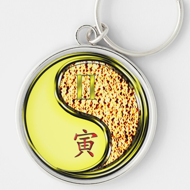 Gemini & Fire Tiger Key Ring (Front)