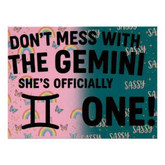 Gemini First Birthday Poster