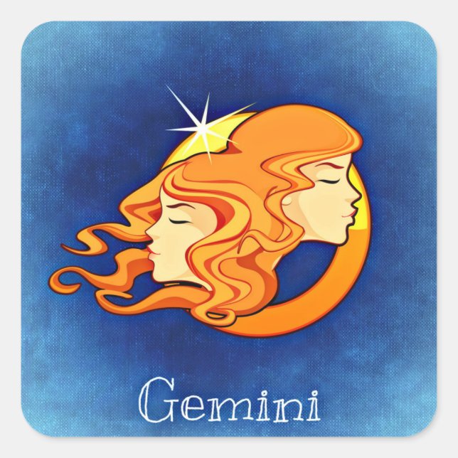 Gemini, Gemelli Square Sticker (Front)