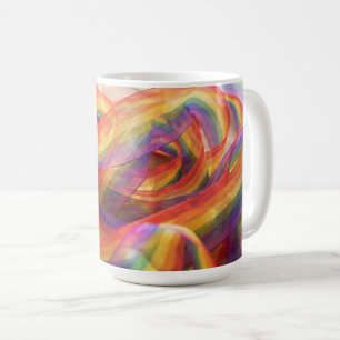 Gemini generated cascading sheer rainbow ribbon  coffee mug