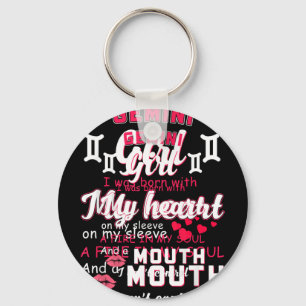 Gemini Girl Funny Quote With Zodiac Sign Birthday Key Ring