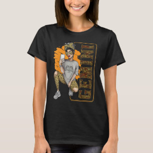 Gemini Girl Messy Bun Leopard  For Women Queen T-Shirt