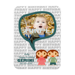 Gemini Happy Birthday Keepsake for kids Magnet
