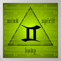 Gemini Holistic Triangle Mind Body Spirit Green