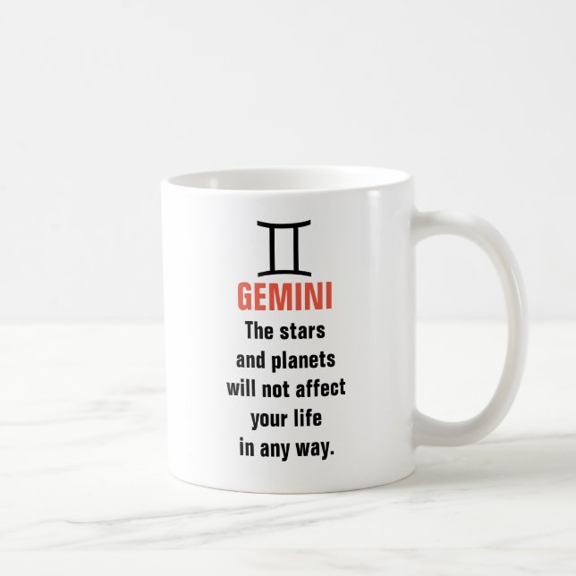 Gemini Horoscope - The stars and planets will not Coffee Mug (Right)