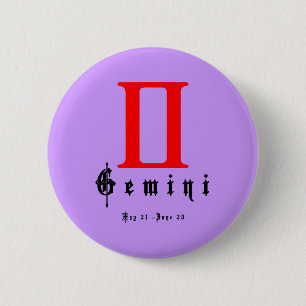 Gemini, Horoscope, zodiac, astrology 6 Cm Round Badge