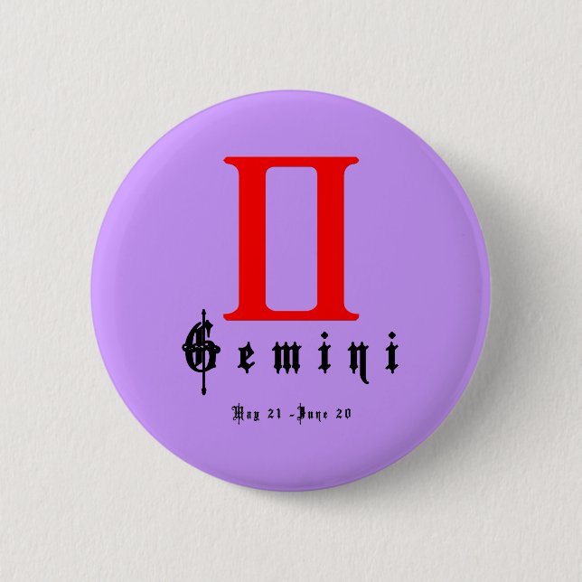 Gemini, Horoscope, zodiac, astrology 6 Cm Round Badge (Front)
