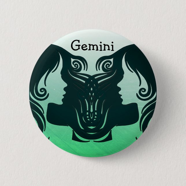 Gemini  Horoscope Zodiac Sign Button (Front)
