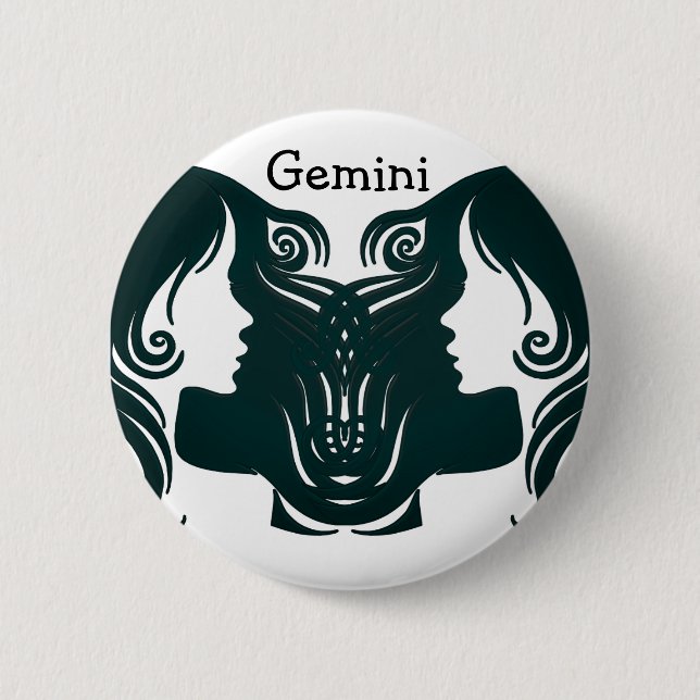 Gemini Horoscope Zodiac Sign Button (Front)