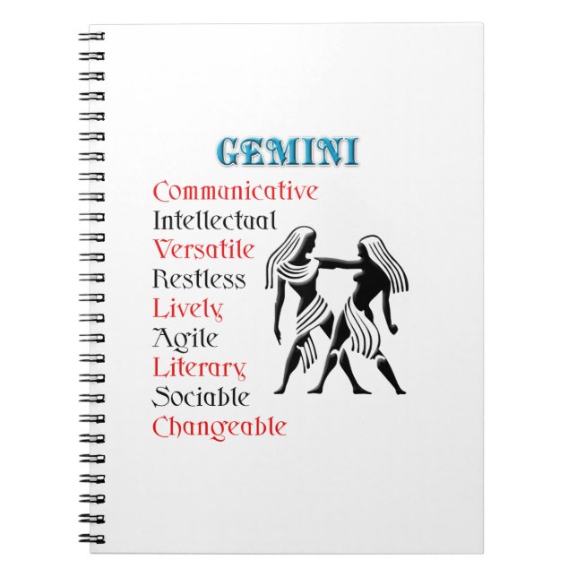 Gemini Horoscope Zodiac Sign Notebook (Front)