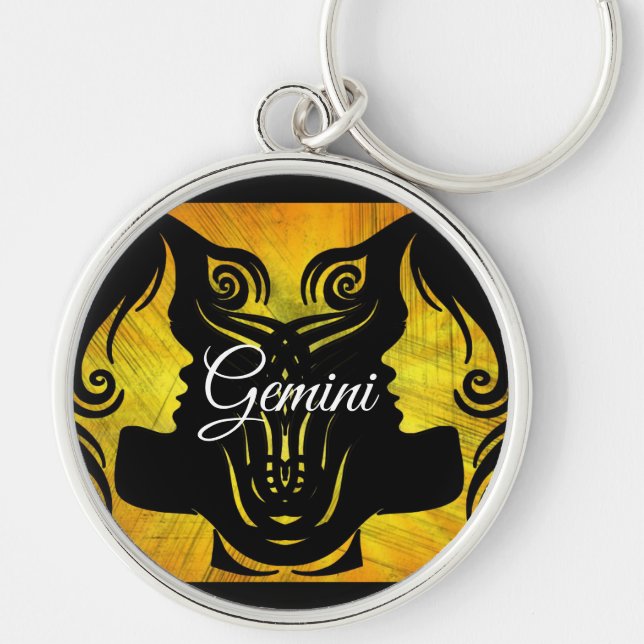 Gemini Horoscope Zodiac sign Twins Key chain (Front)