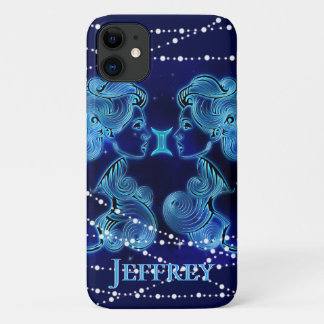 Gemini in Dark Blue II iPhone 11 Case