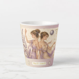 Gemini Lavender Art Nouveau Small Latte Mug